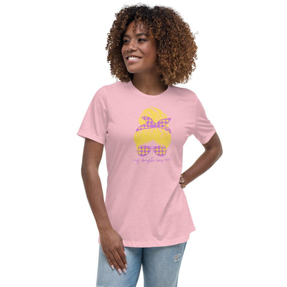 Women's Relaxed T-Shirt - My daughter loves me! Blonde - Stylin Spirit