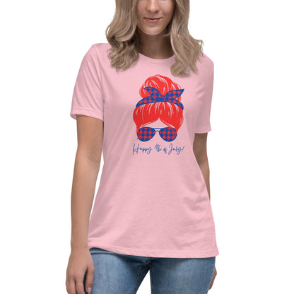 Women's Relaxed T-Shirt - Happy 4th of July - Stylin Spirit