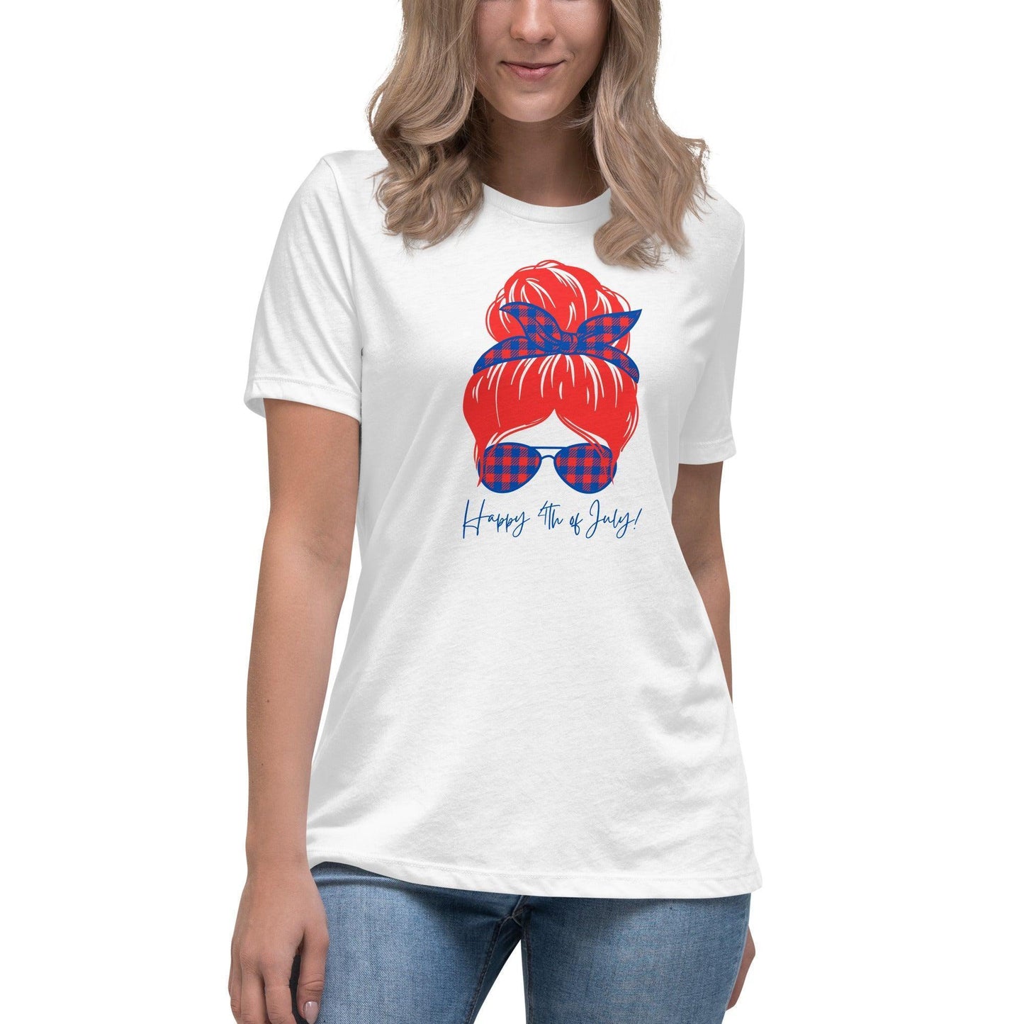 Women's Relaxed T-Shirt - Happy 4th of July - Stylin Spirit