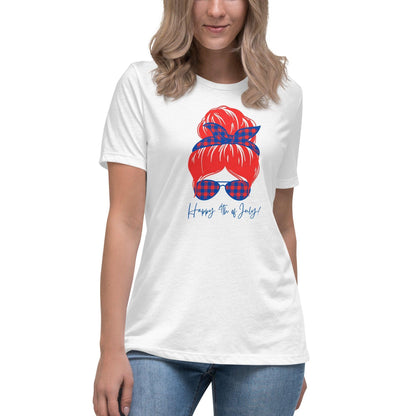 Women's Relaxed T-Shirt - Happy 4th of July - Stylin Spirit